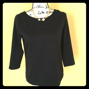 Ann Taylor Black Blouse Size S